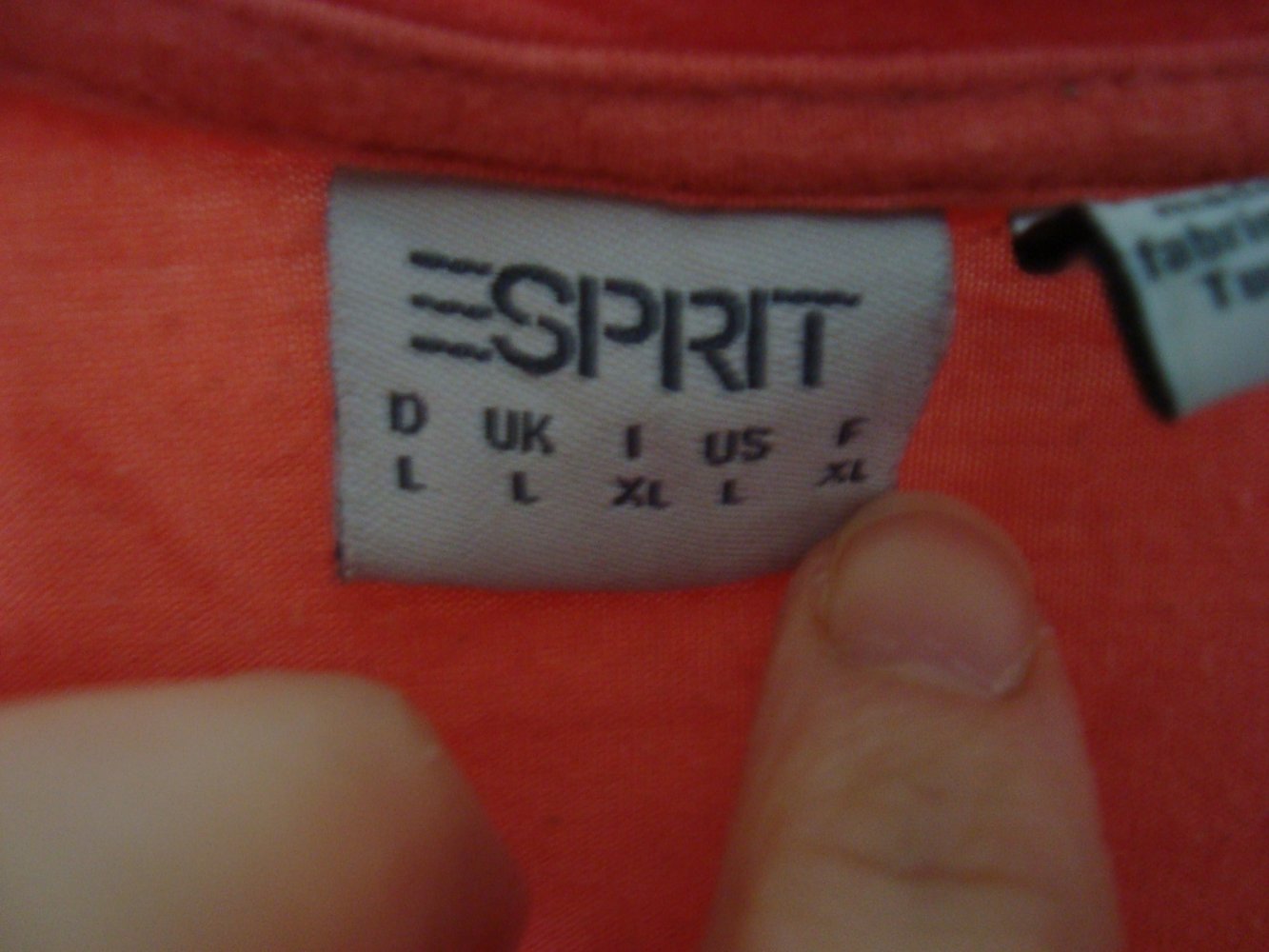 Shirt, T-Shirt, Esprit, Größe L, orange, rundhals, kurzarm