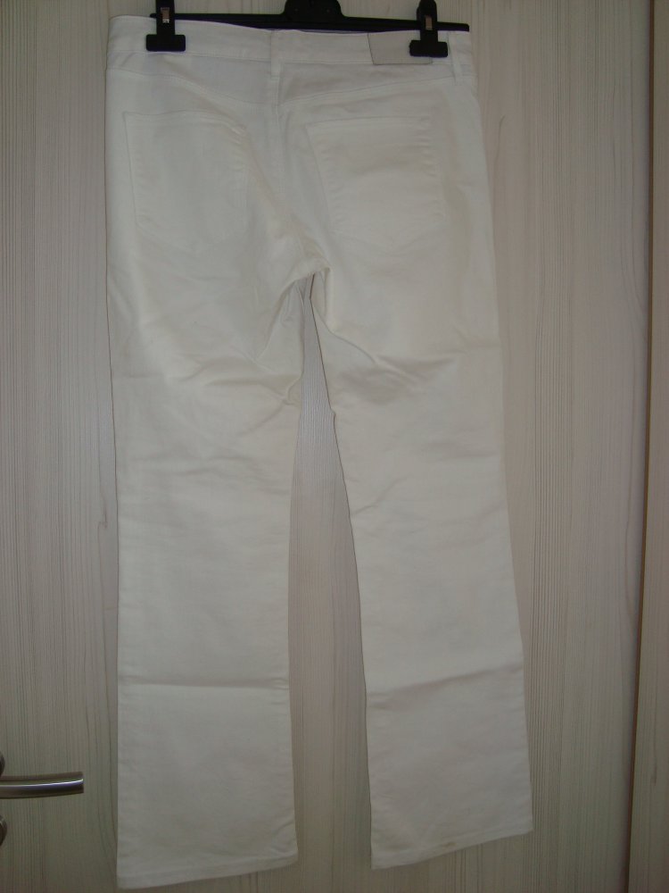 lange Hose, Damen, Jeans, weiß, Gr. 28, H&M