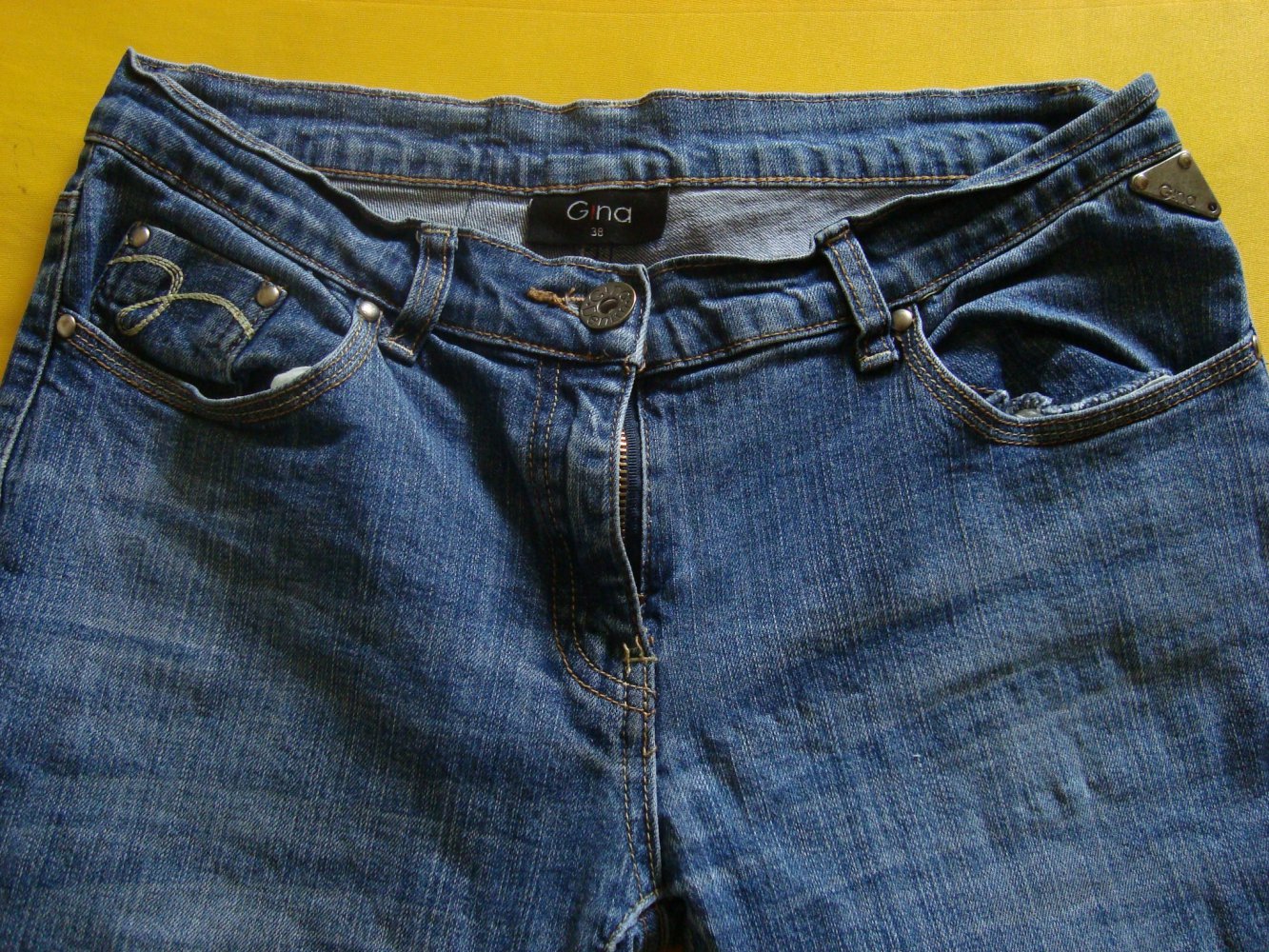 Jeans, blau, denim, Damen, Gr. 38 von GINA (Ernsting's family)