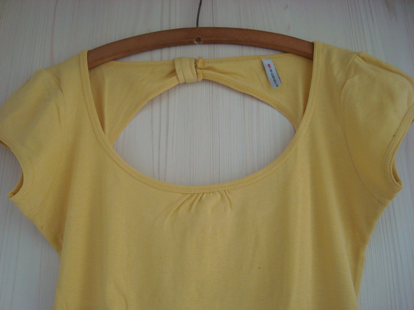 Kurzarm-Shirt, T-Shirt, gelb, Damen, Gr. M, Fishbone, Rückenfrei