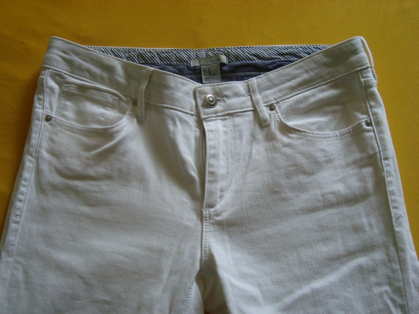 lange Hose, Damen, Jeans, weiß, Gr. 28, H&M