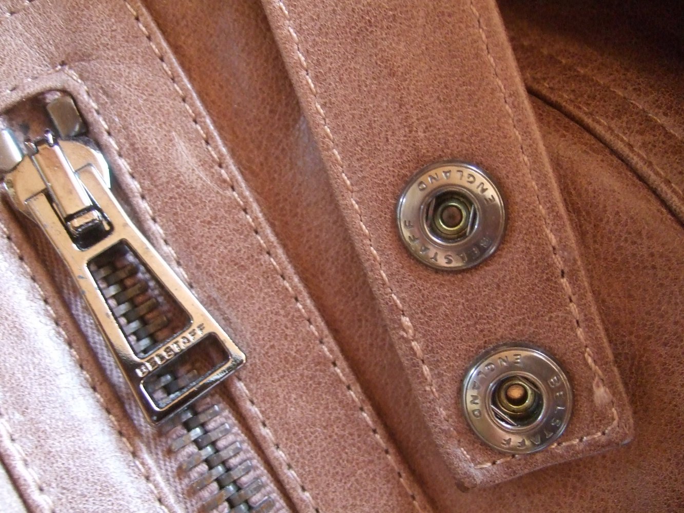 ORIG BELSTAFF LEDERJACKE STOTFORT MOTO ZIP - NEU!! - GR. 38 / IT. 44