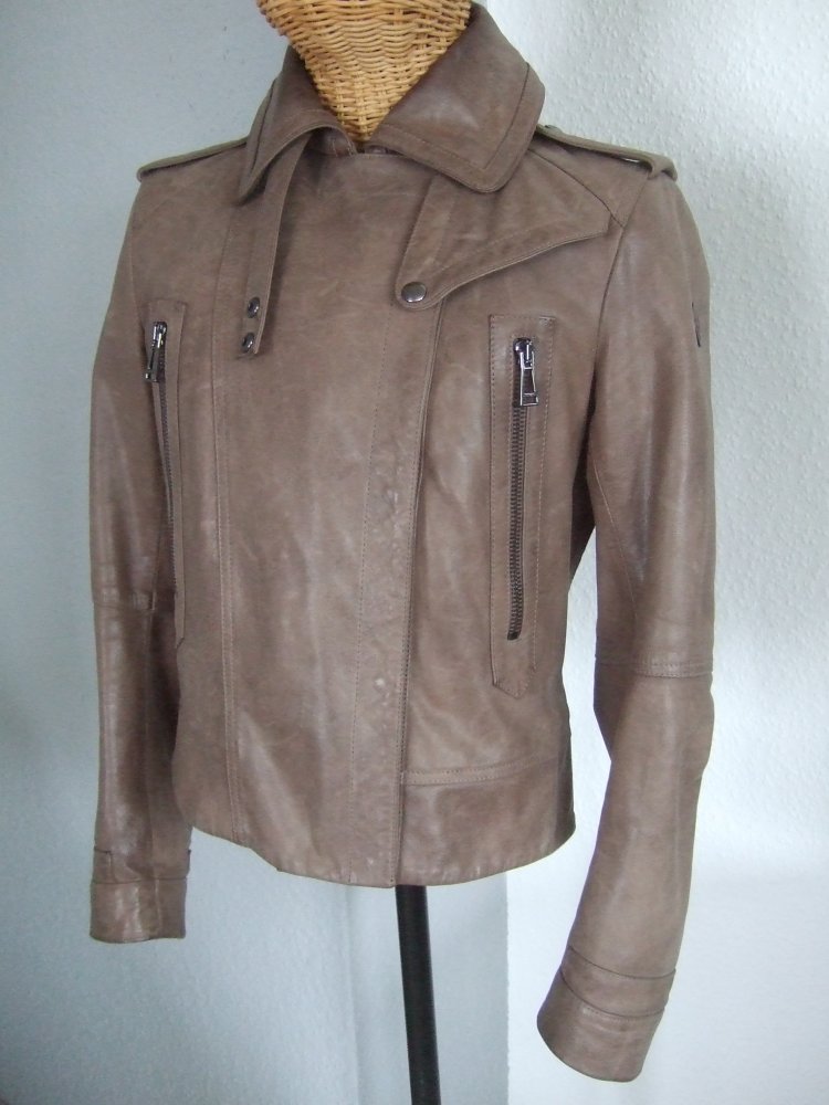 ORIG BELSTAFF LEDERJACKE STOTFORT MOTO ZIP - NEU!! - GR. 38 / IT. 44