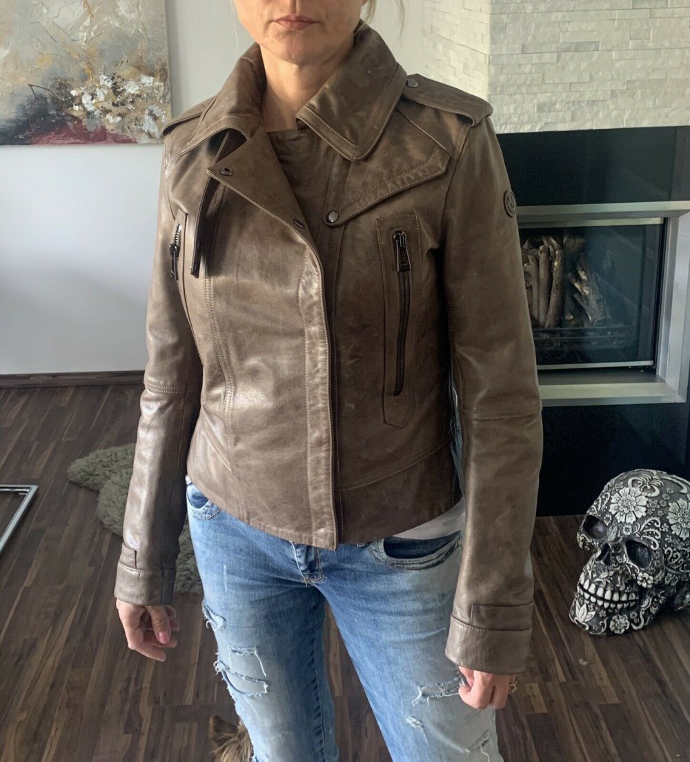 ORIG BELSTAFF LEDERJACKE STOTFORT MOTO ZIP - NEU!! - GR. 38 / IT. 44