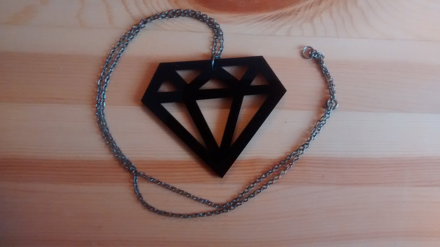 Große Kette Diamant Diamond schwarz Emo Scene 