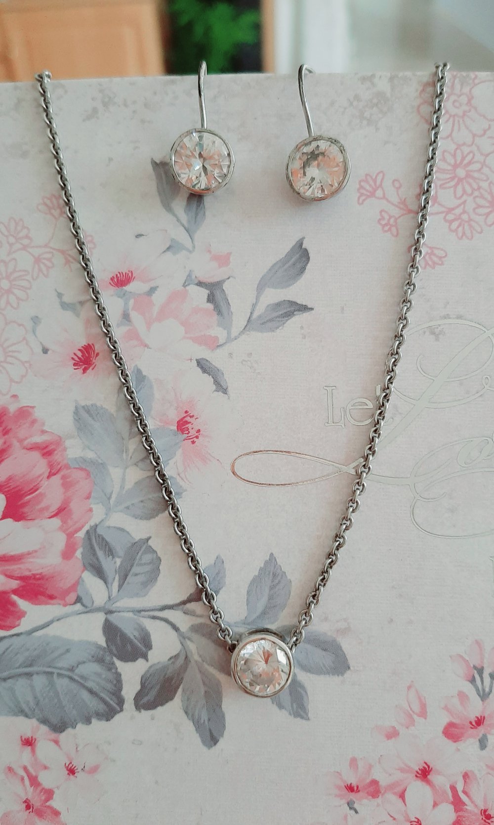 Kristall Schmuckset, Ohrringe&Kette, ECHT Silber, S.Oliver