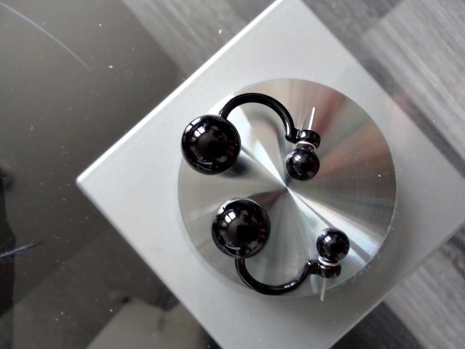 Ohrstecker mit Kugel Fake Piercing schwarz