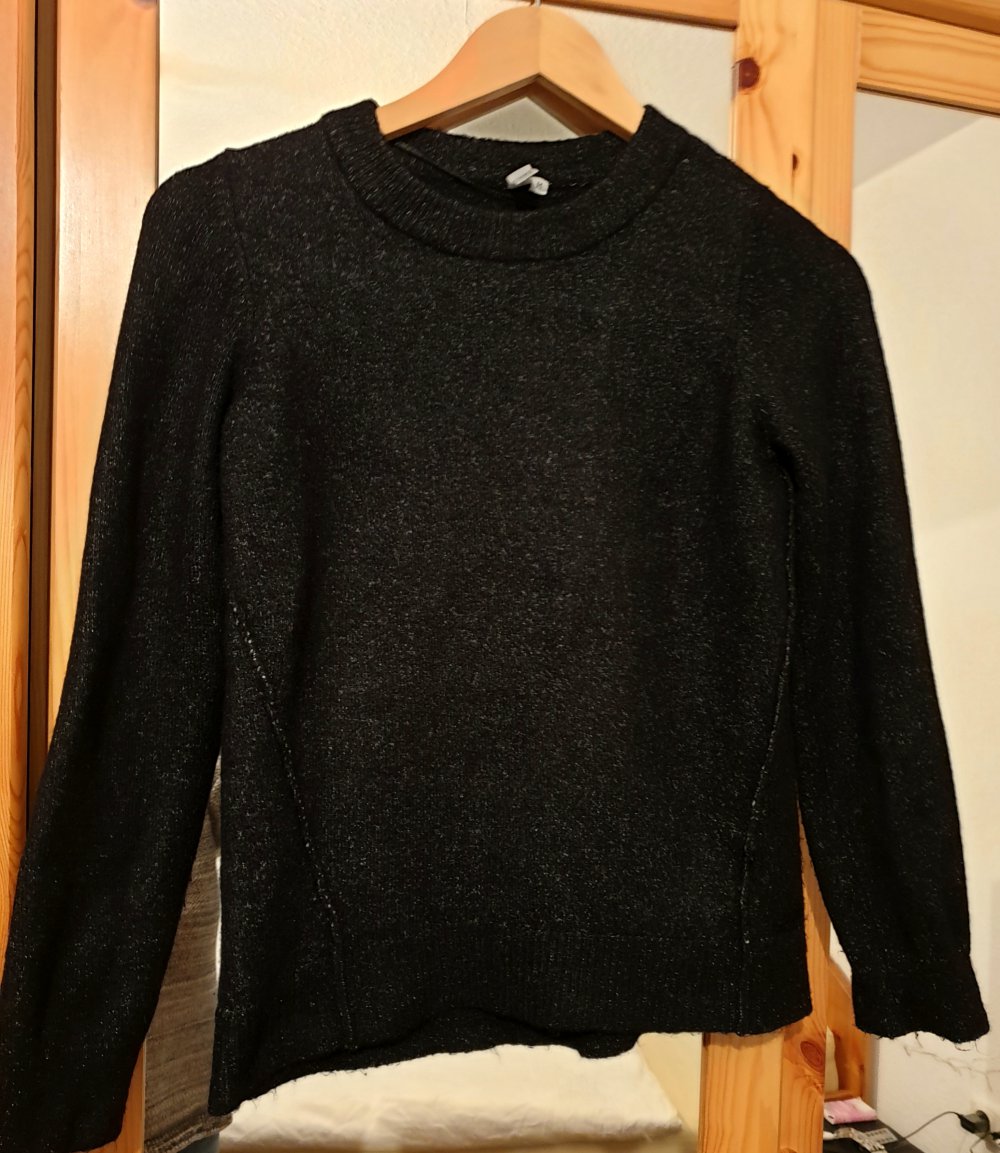 S.Oliver Mohair Pullover feminin in schwarz Jaquard Melange M 38 40 42