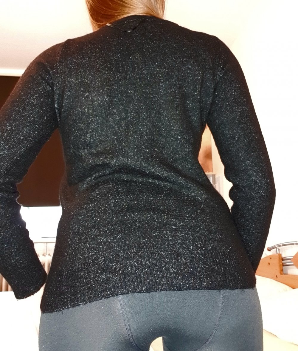 S.Oliver Mohair Pullover feminin in schwarz Jaquard Melange M 38 40 42