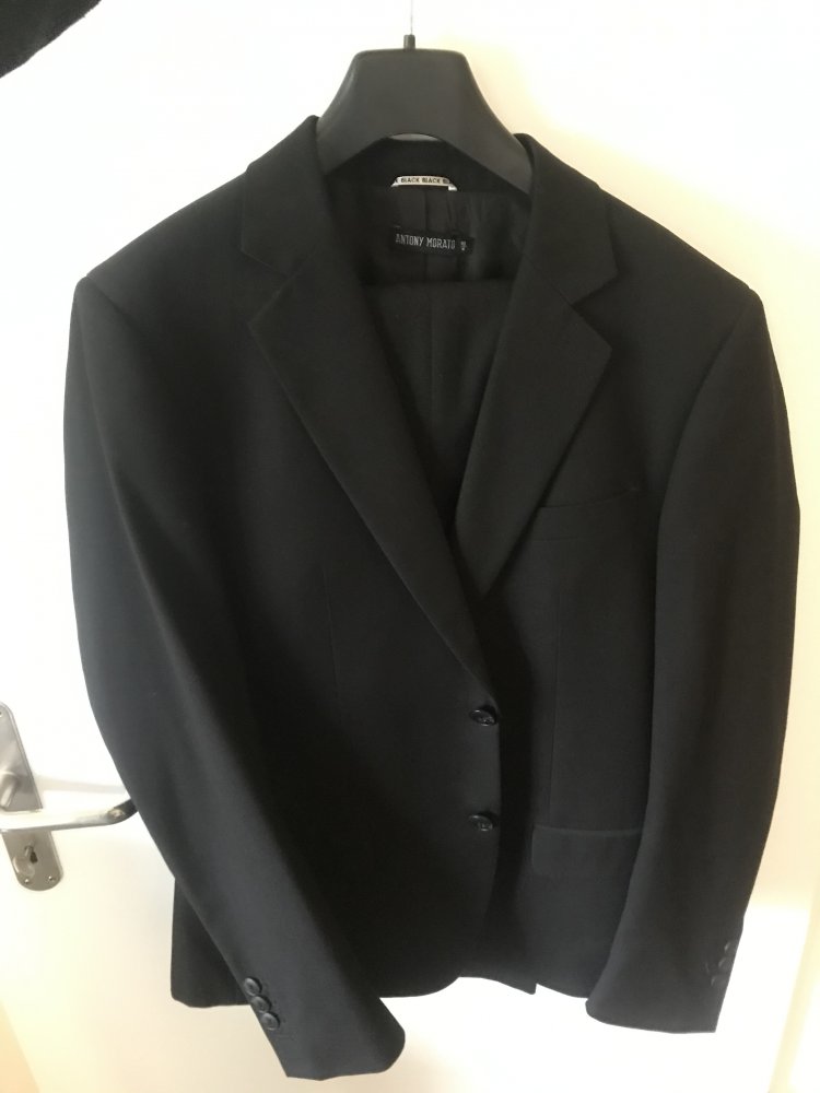 schwarzer moderner Antony Morato Anzug (Jacket+Hose) Slim geschnitten