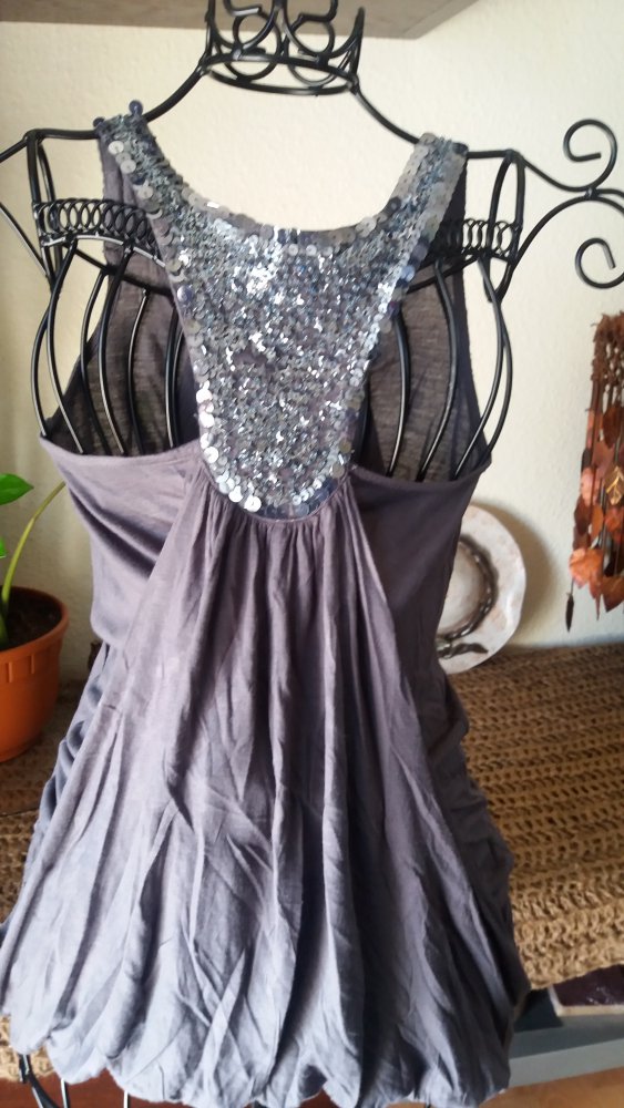 AKR Kids Mädchen graue Bluse mit Pailletten Gr.128-134, 8-9 Jahre