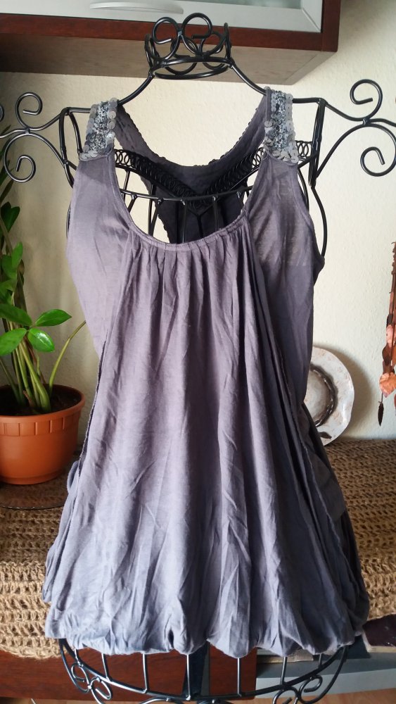 AKR Kids Mädchen graue Bluse mit Pailletten Gr.128-134, 8-9 Jahre