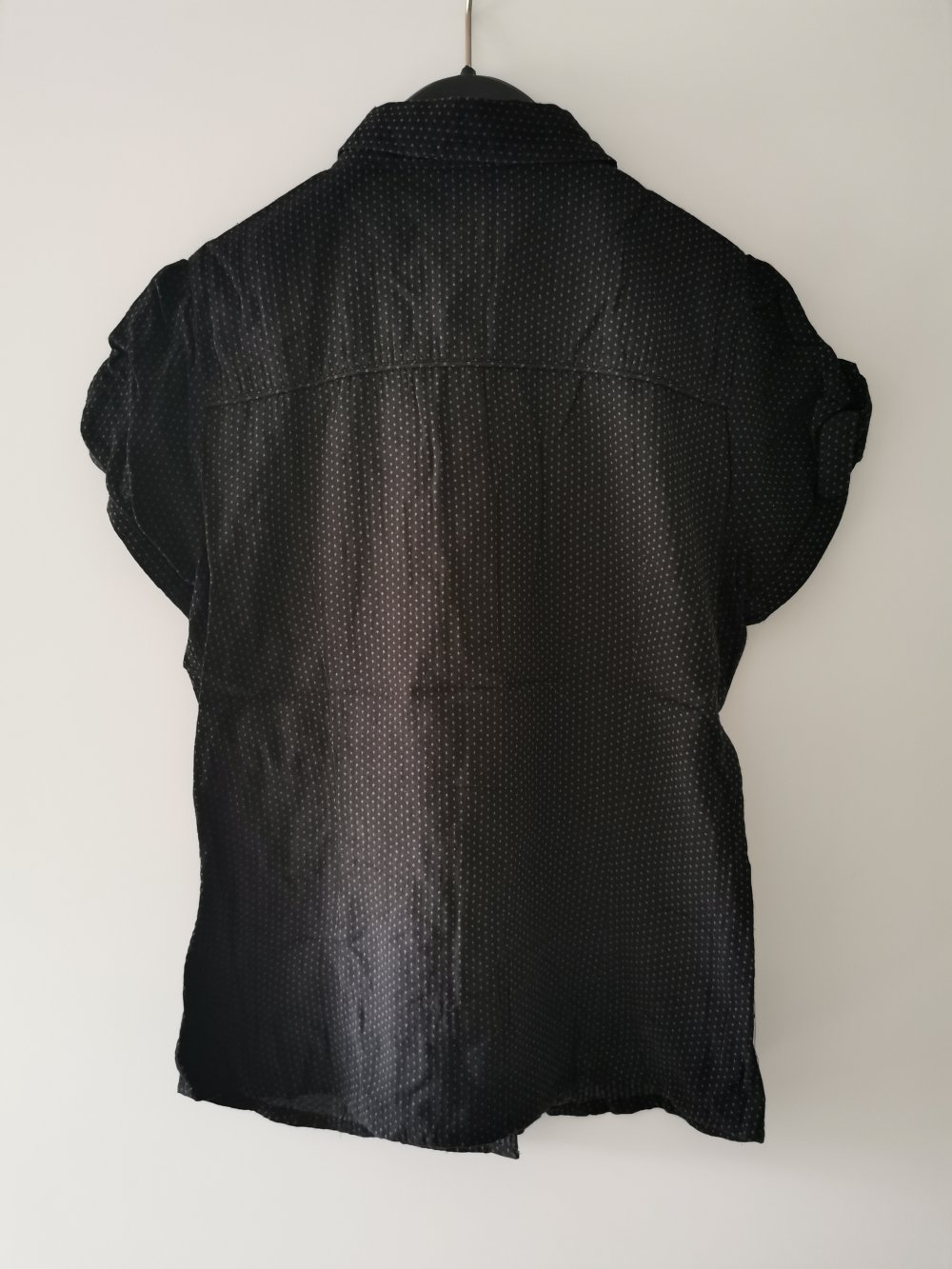 Damenbluse, kurzarm in schwarz/grau