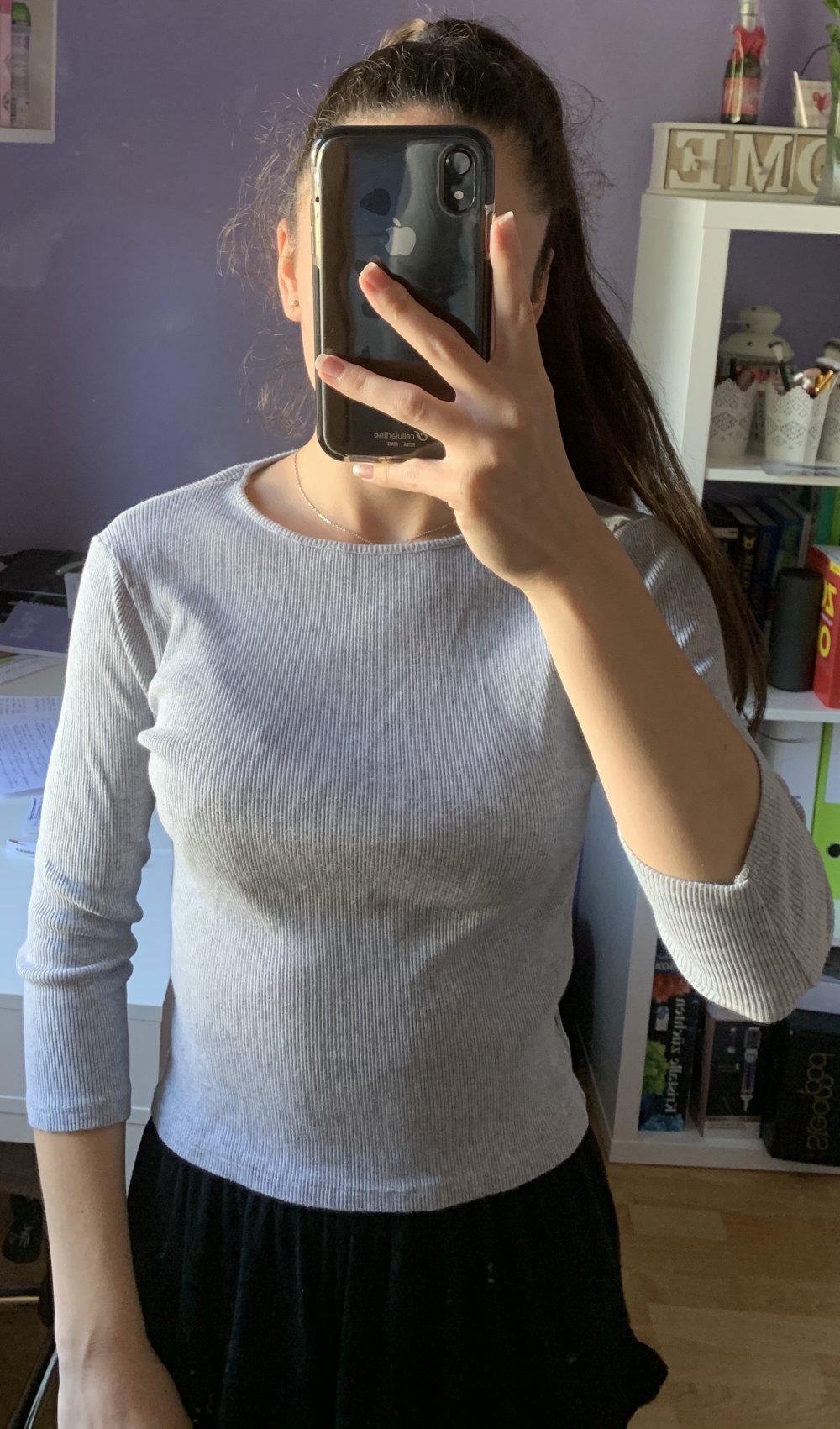 3/4 Ärmel Brandy Oberteil