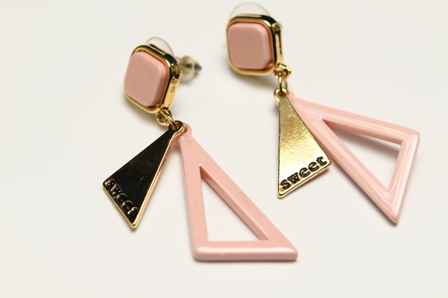 Neon Rosa Gold Akzent Ohrringe