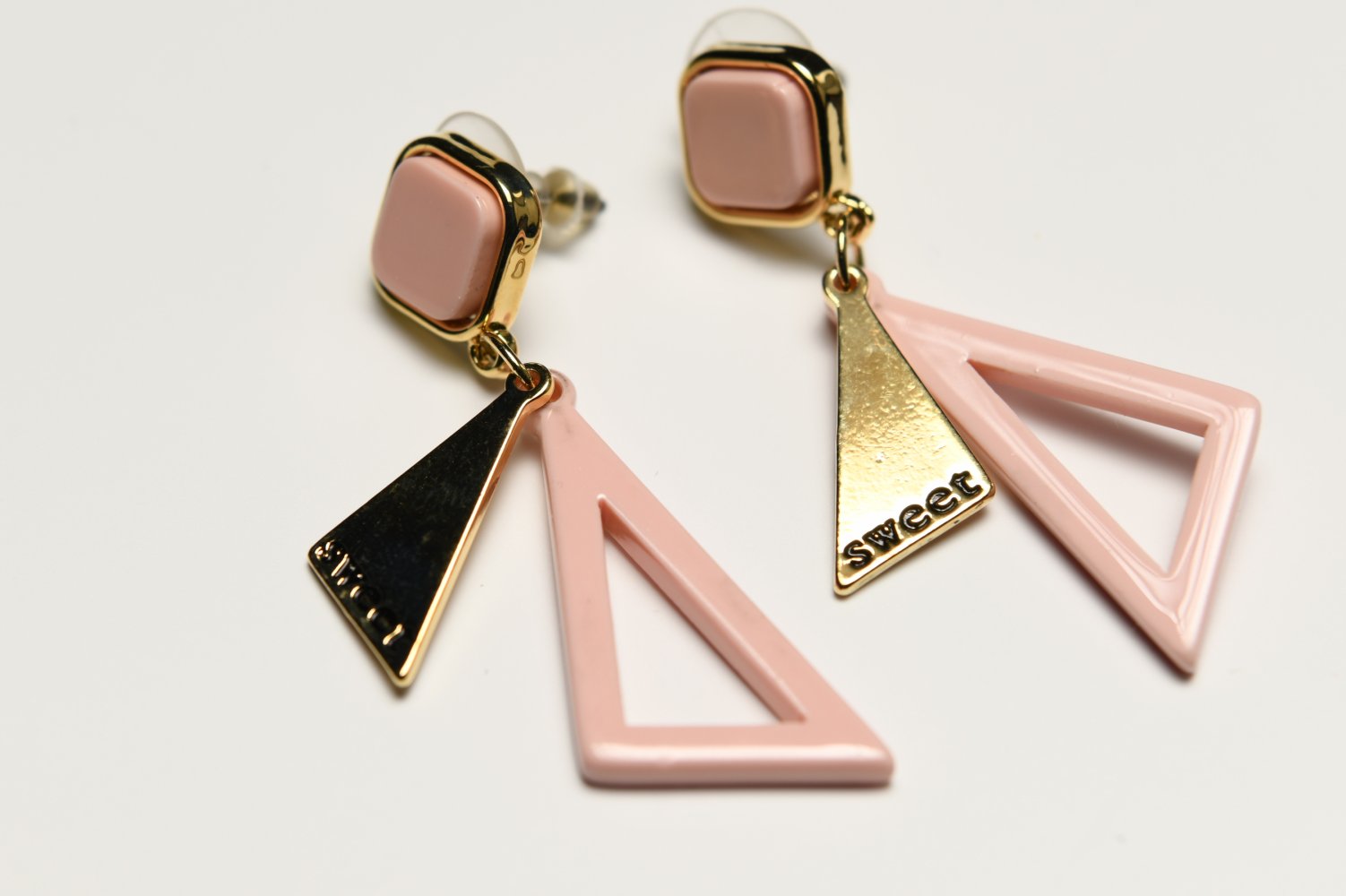 Neon Rosa Gold Akzent Ohrringe