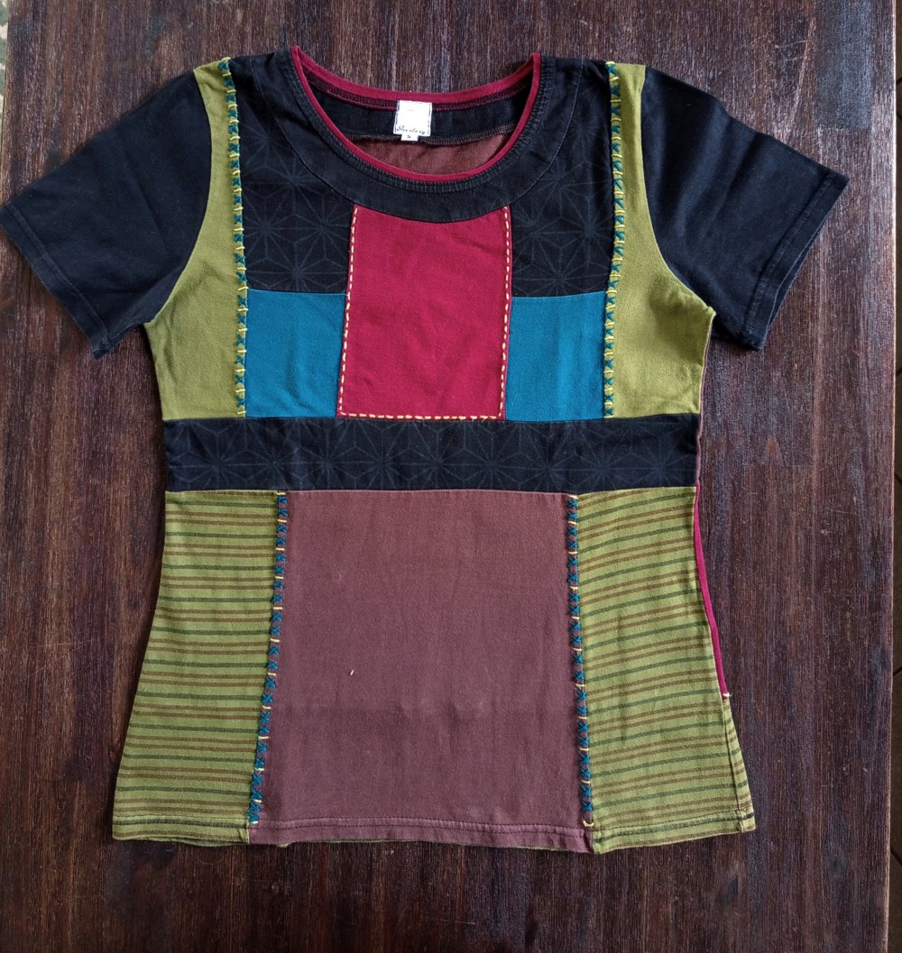 Mehrfarbiges Baumwoll T-Shirt 