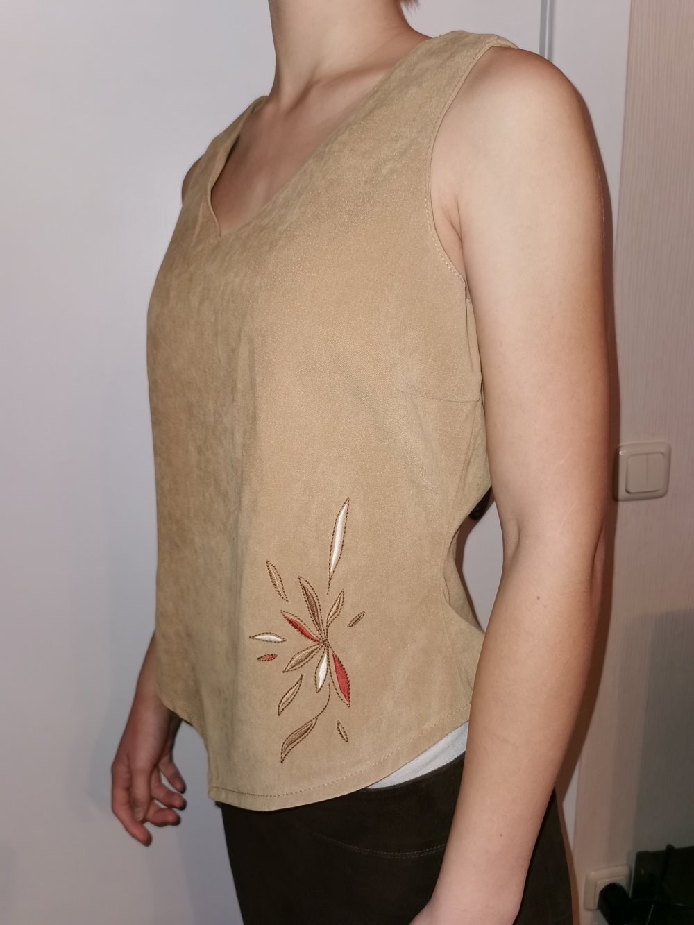 ärmelloses Oberteil aus Wildlederimitat