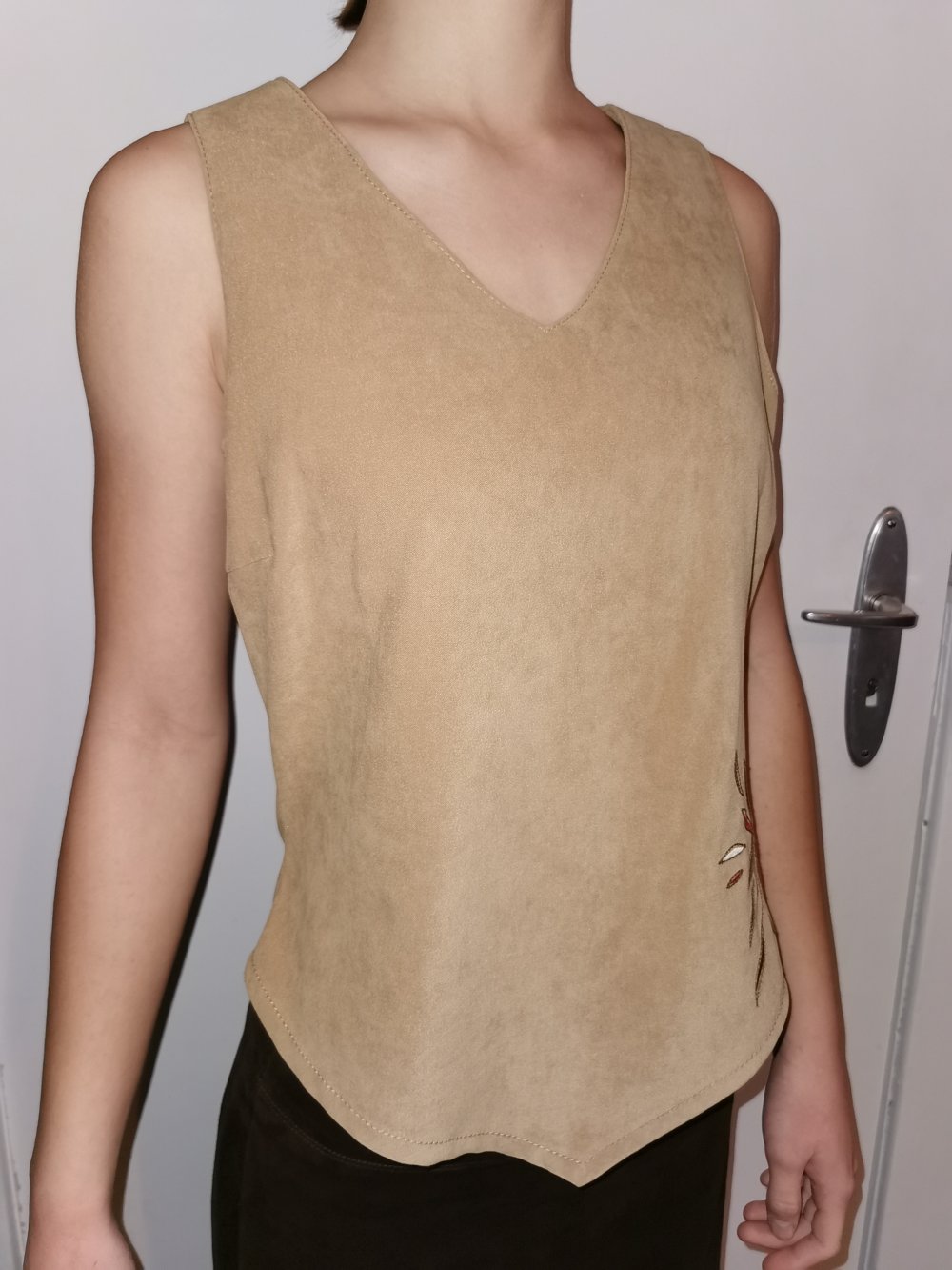 ärmelloses Oberteil aus Wildlederimitat