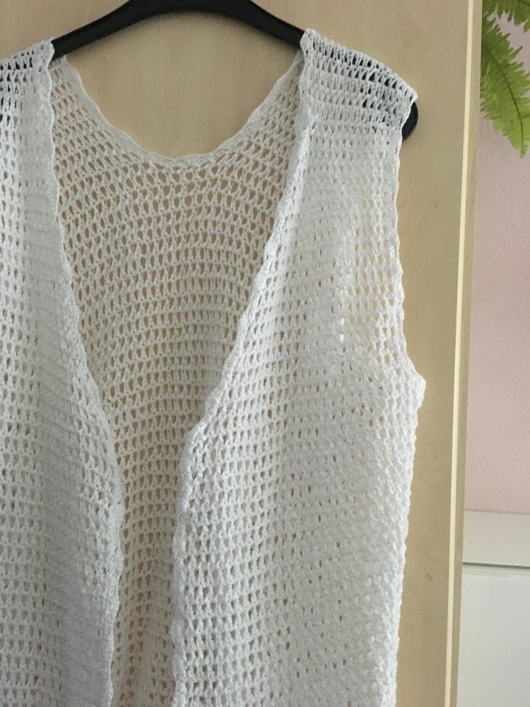 Weißer Damen Cardigan Gr. XL