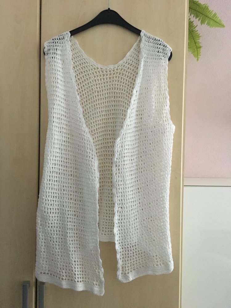 Weißer Damen Cardigan Gr. XL