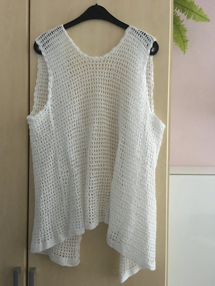 Weißer Damen Cardigan Gr. XL