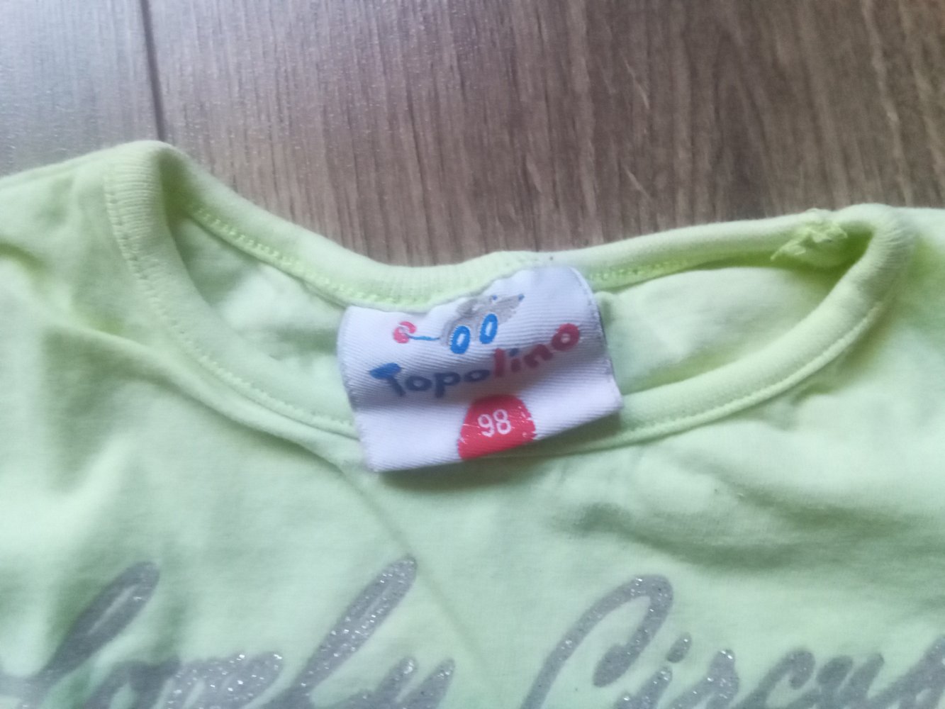 T-Shirt Pferd topolino 98 gelb grün neon 100% Baumwolle lovely circus