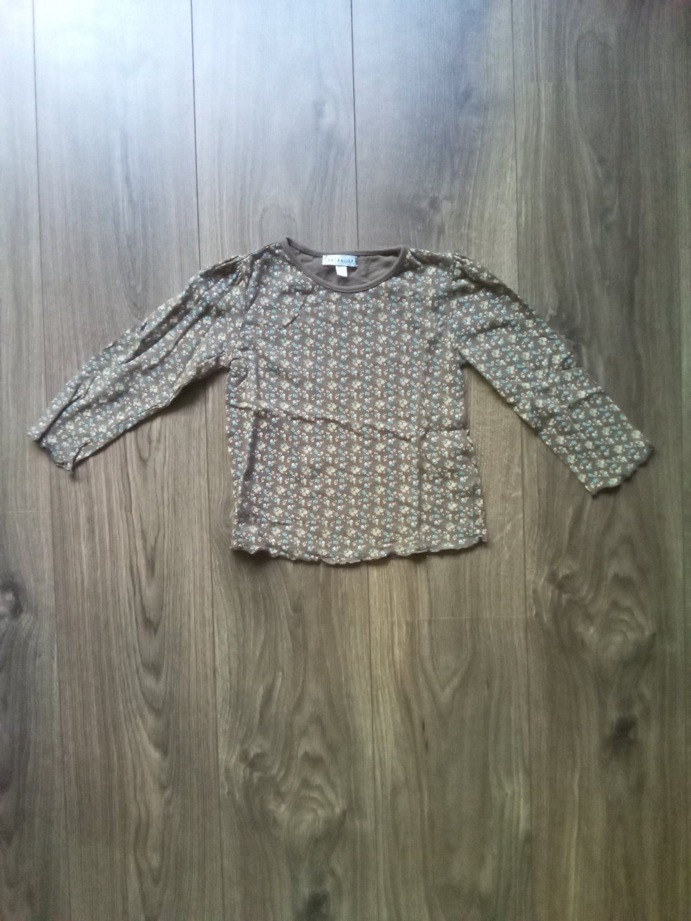 LA-Shirt 108cm vertbaudet braun millefleur 100% Baumwolle