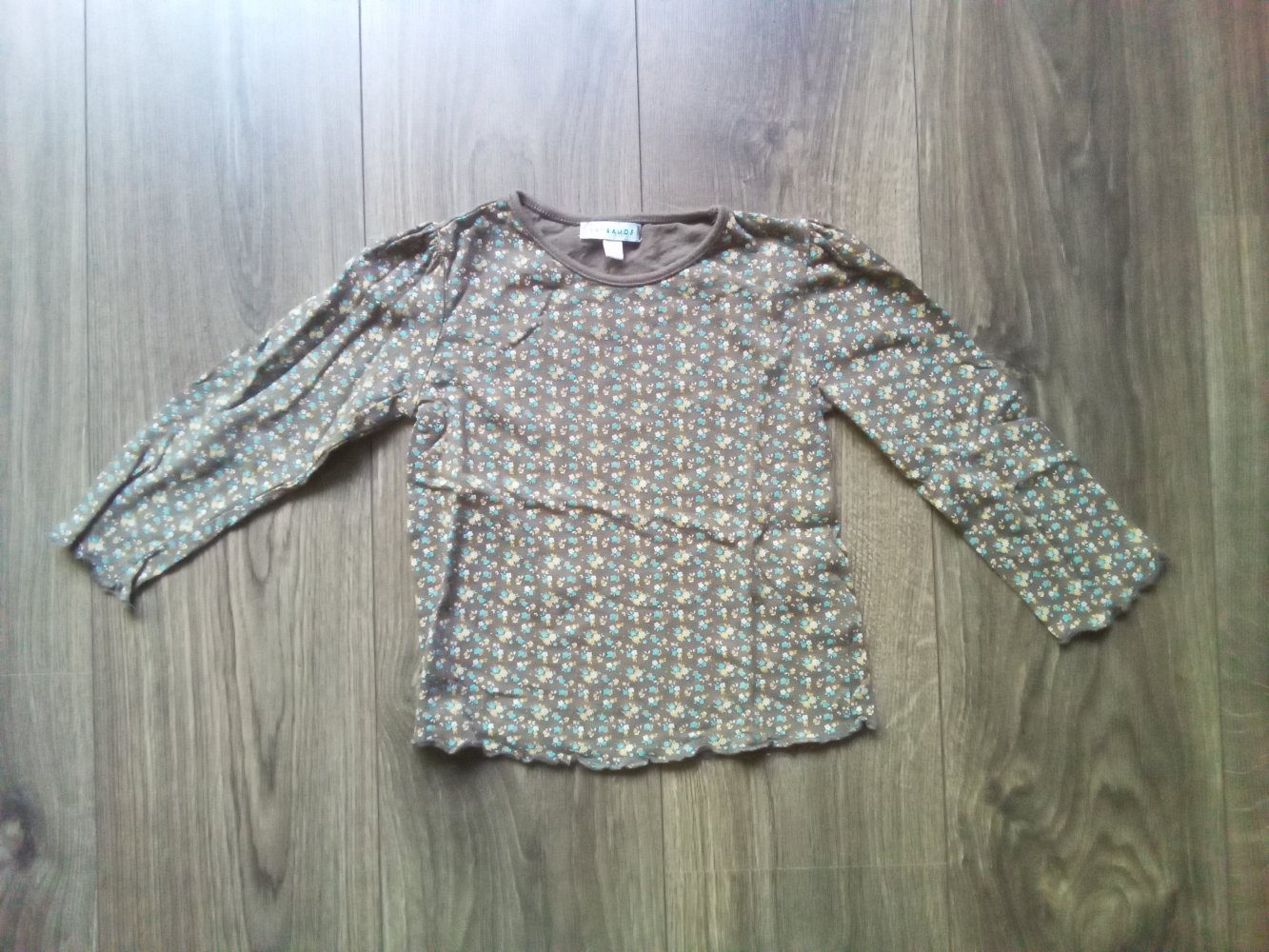 LA-Shirt 108cm vertbaudet braun millefleur 100% Baumwolle