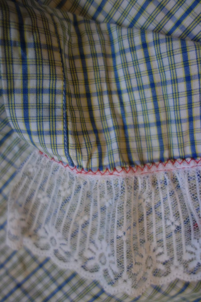 Kleid handmade upcycling kariert 104 schürzenkleid unikat