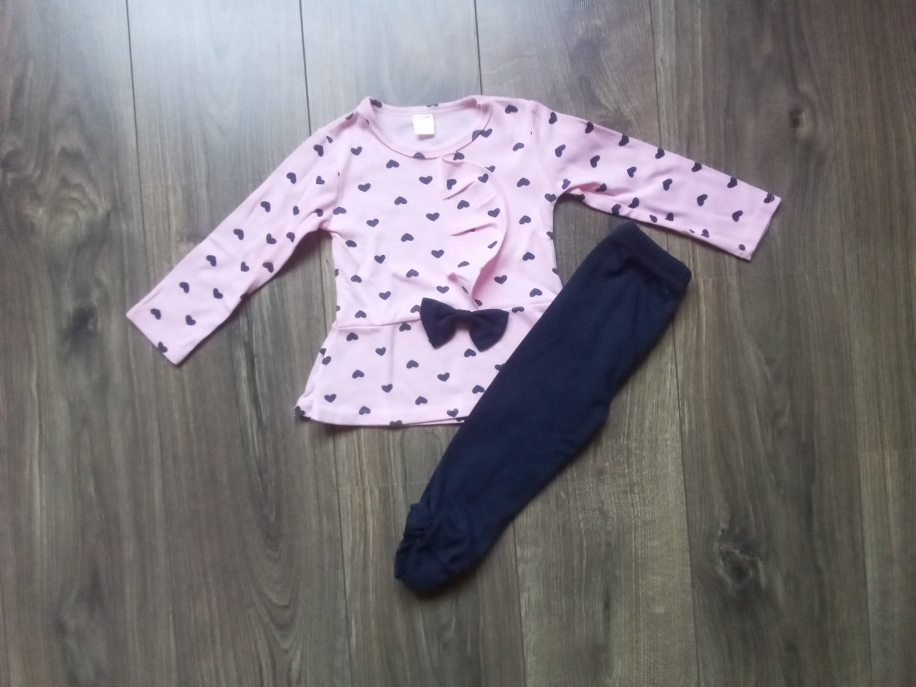 Set Zweiteiler blau rosa Shirt Hose
