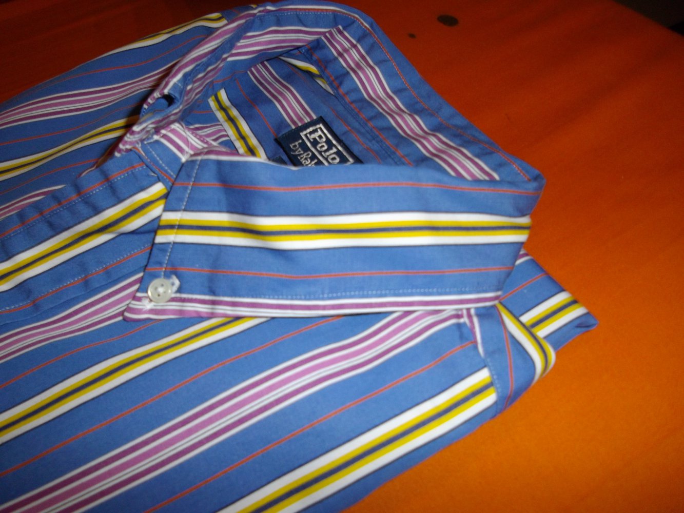 POLO by Ralph Lauren Streifen Hemd weiß gelb pink rosa blau yellow Pony in Gr.XL