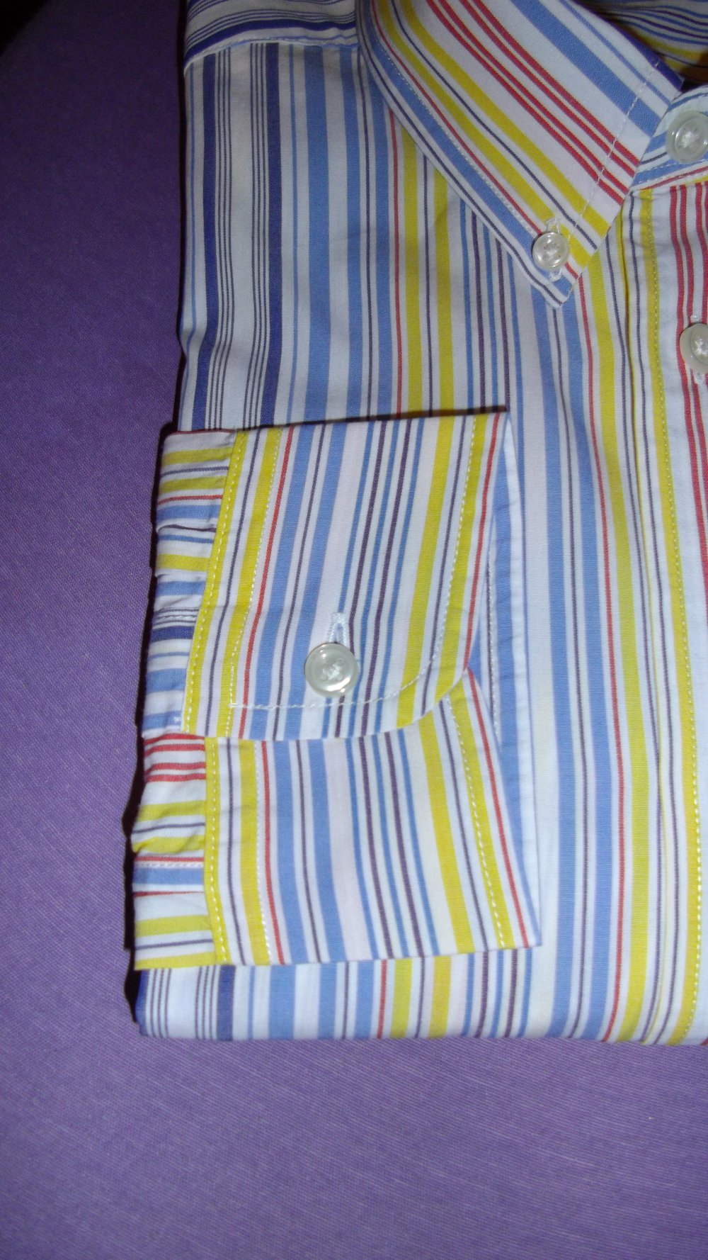 Ralph Lauren Hemd Bluse gelb blau rot lila weiß gestreift Gr.XS / S