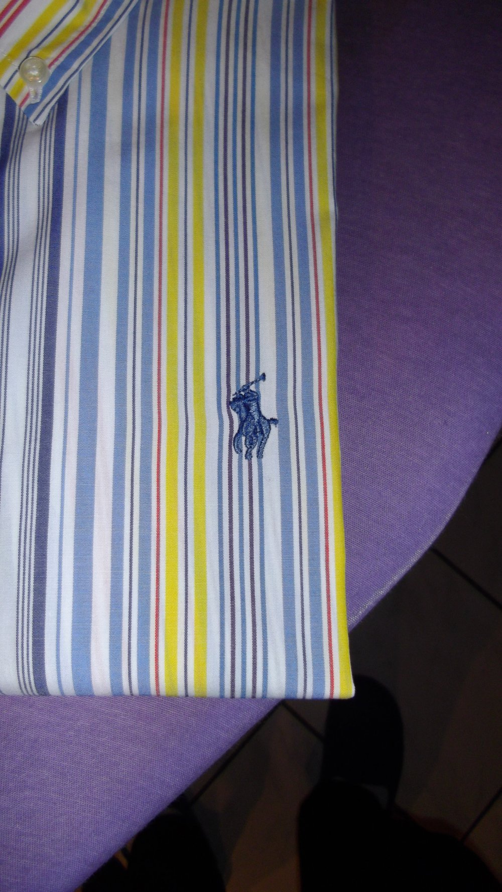 Ralph Lauren Hemd Bluse gelb blau rot lila weiß gestreift Gr.XS / S