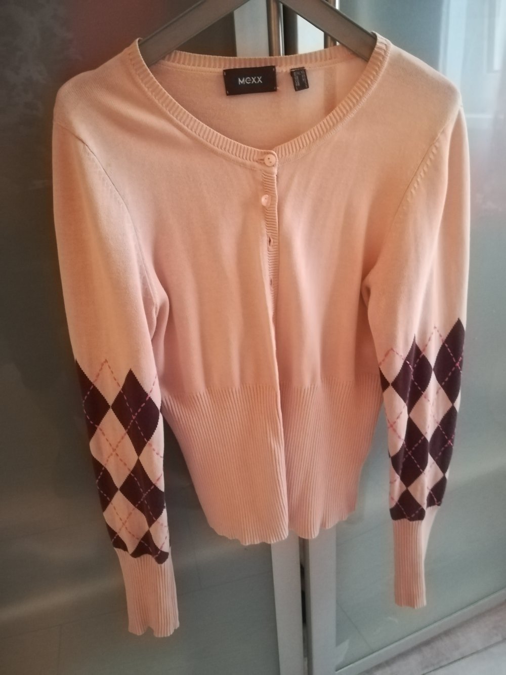Mexx Jacke, Strickjacke, Strickjäckchen, rosa XS 34