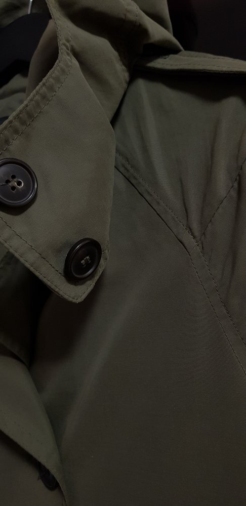 Zara Trenchcoat Mantel M 38 olivgrün khaki grün Herbstjacke Übergangsjacke Herbstmantel 