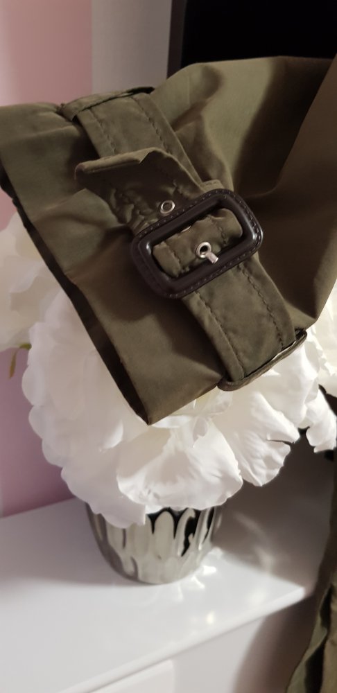 Zara Trenchcoat Mantel M 38 olivgrün khaki grün Herbstjacke Übergangsjacke Herbstmantel 