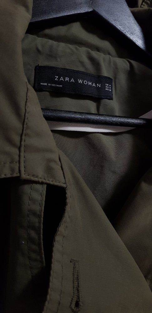 Zara Trenchcoat Mantel M 38 olivgrün khaki grün Herbstjacke Übergangsjacke Herbstmantel 