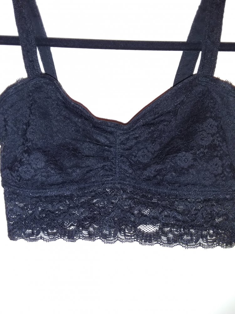 Bustier mit Spitze, schwarz