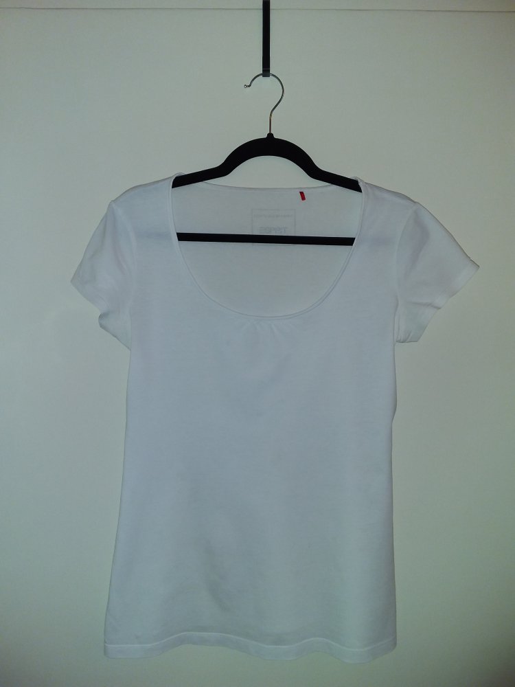 Esprit Basic T-Shirt mit Rundhalsausschnitt, weiß