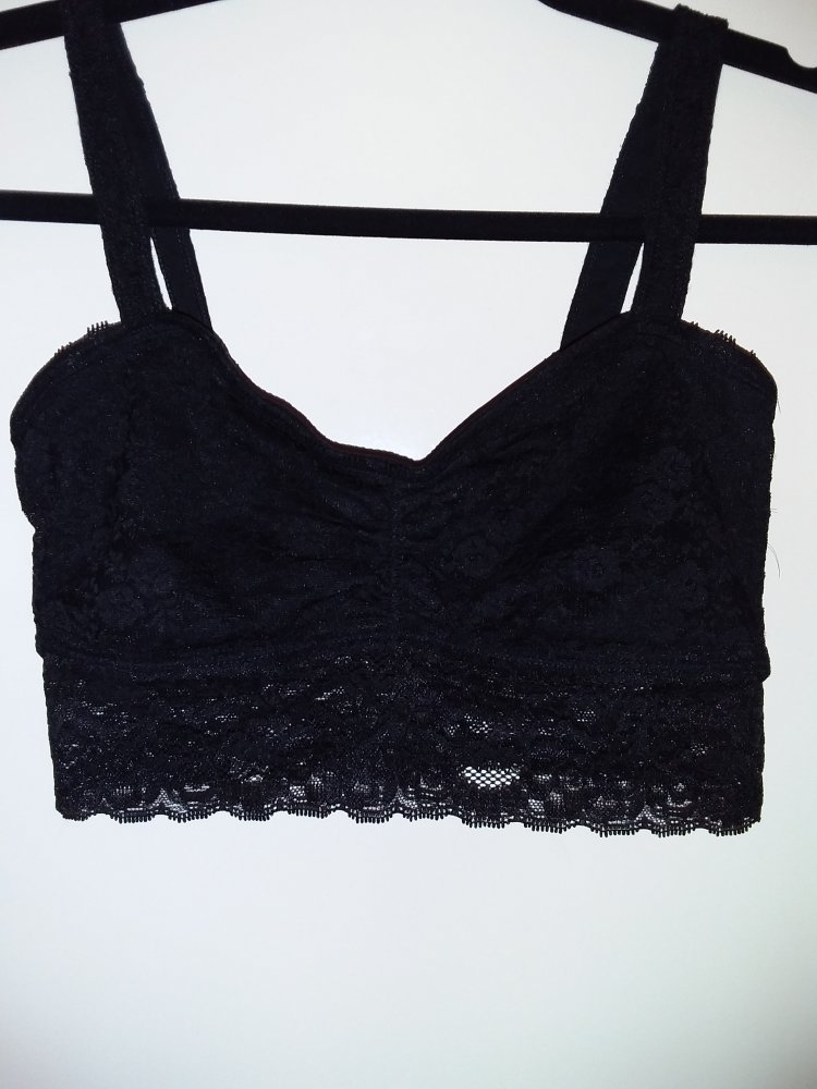Bustier mit Spitze, schwarz