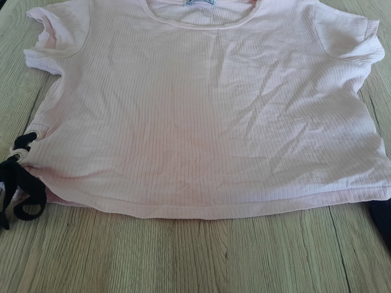 Damen bauchfreies T-Shirt Schleifen an den Seiten von New Yorker