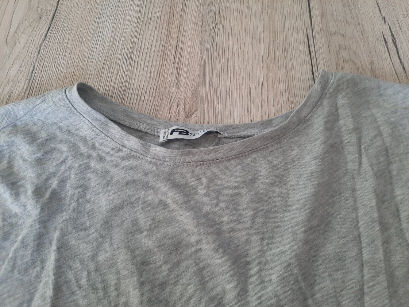 Damen bauchfreies T-Shirt einfarbig grau von New Yorker 