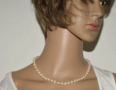 Hochwertige Akoya Perlenkette Zuchtperlen Natur 