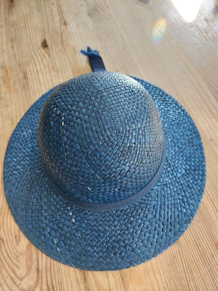 Strohhut blau - Kopfumfang ca. 54 cm