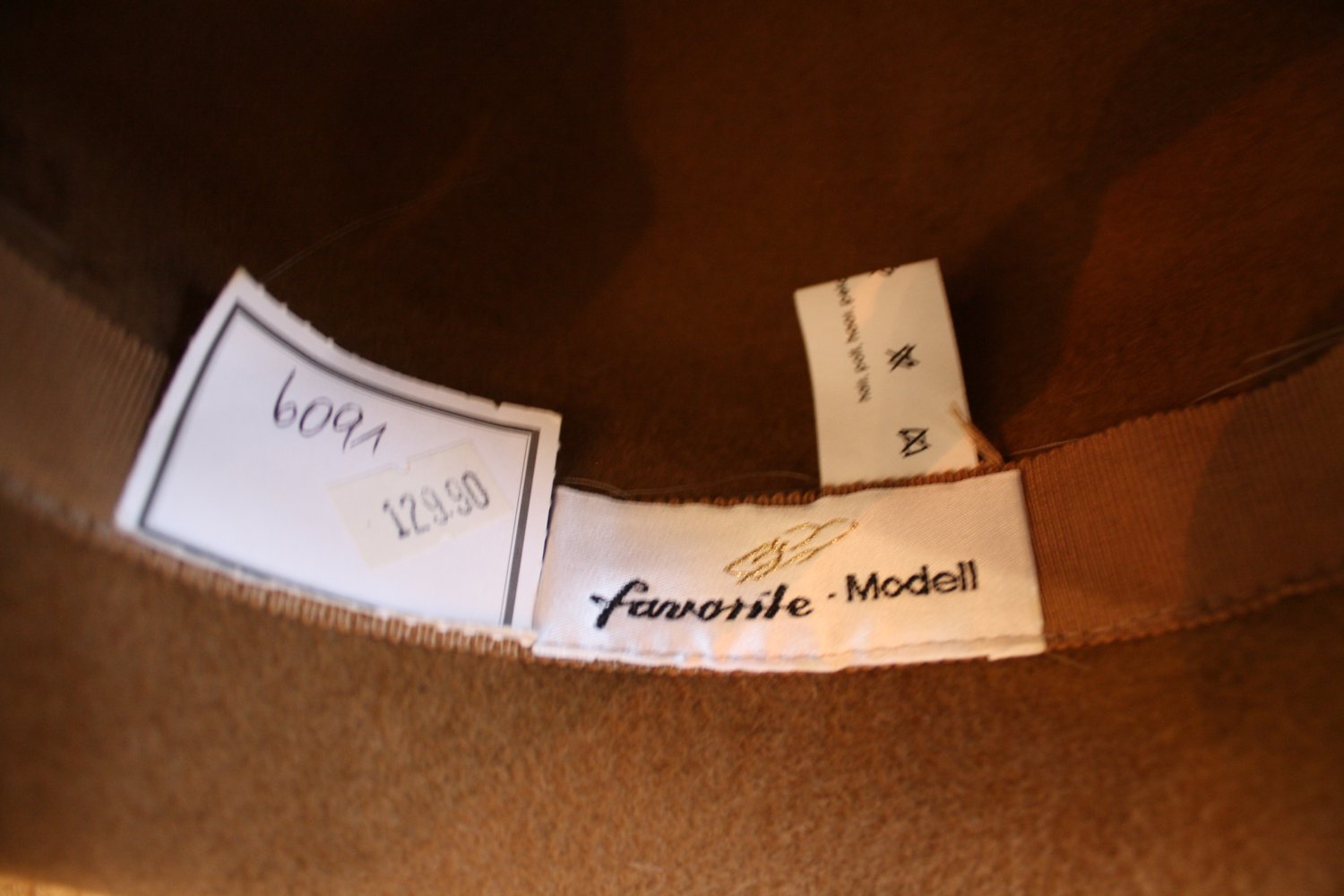 Hut - Wollfilz braun mit Pelzbesatz