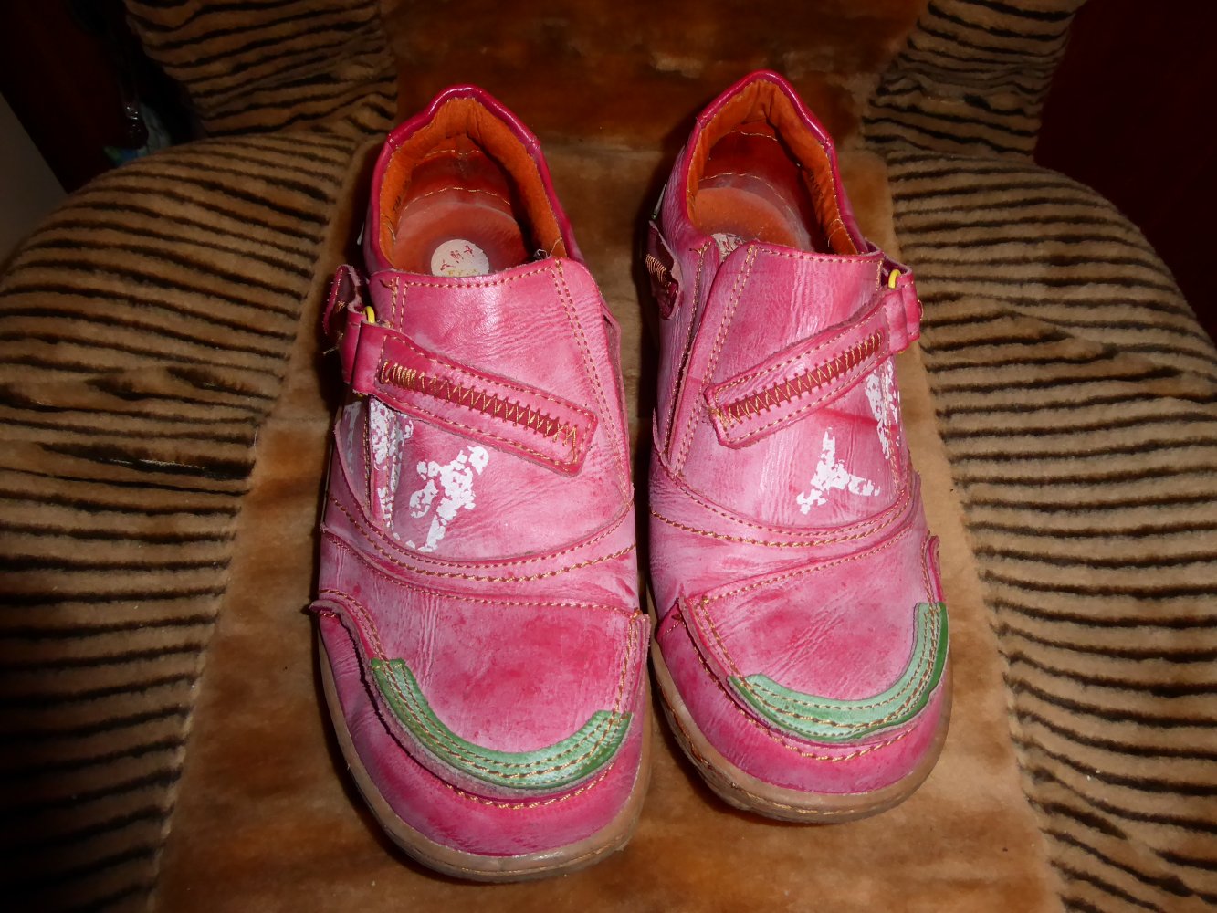 TMA Comfort Damen Leder Schuhe Slipper Sneakers Rot Gr. 42