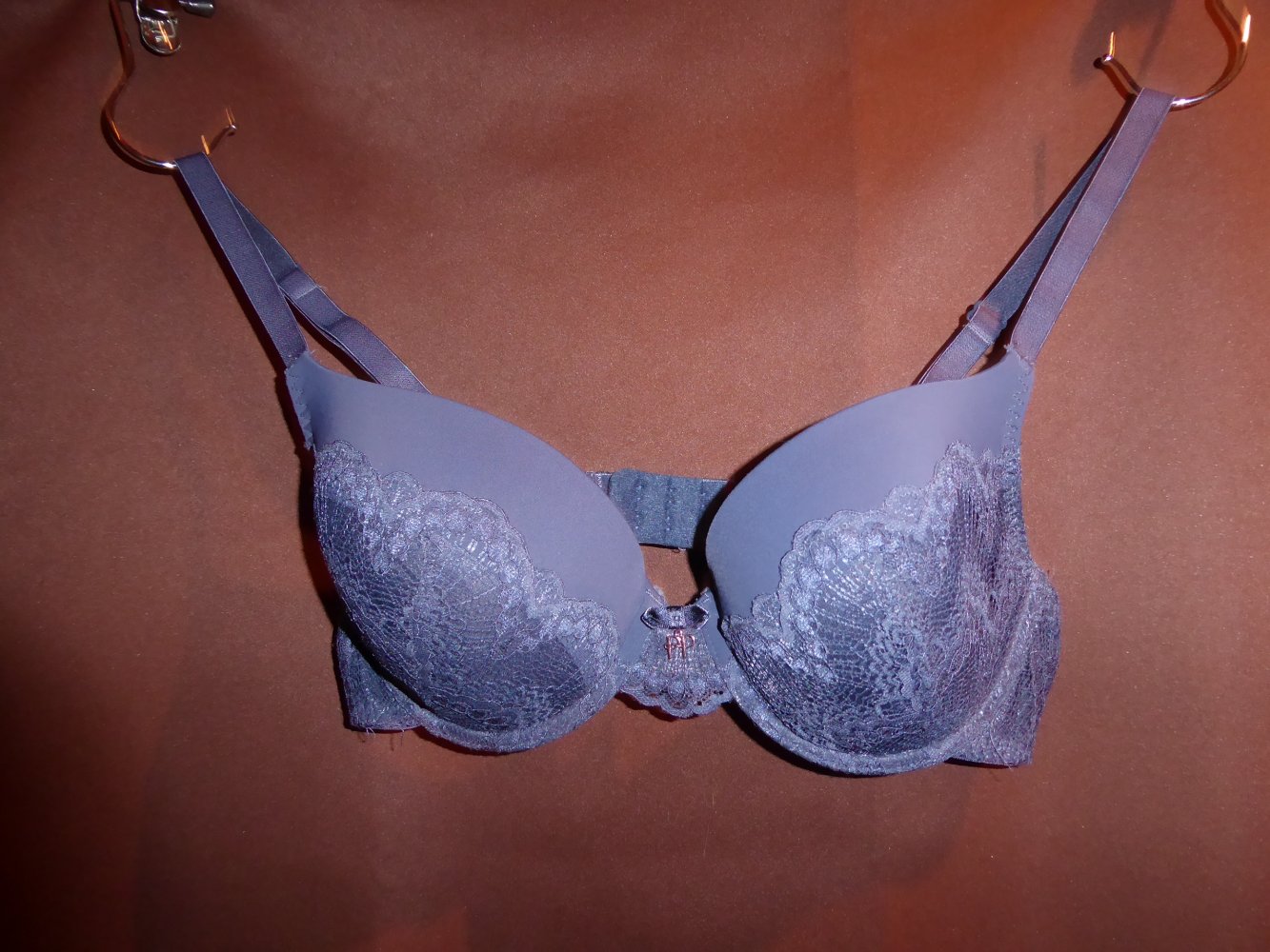 Damen Pretty Polly Bh mit bügel Blau Spitze Gr. 75C