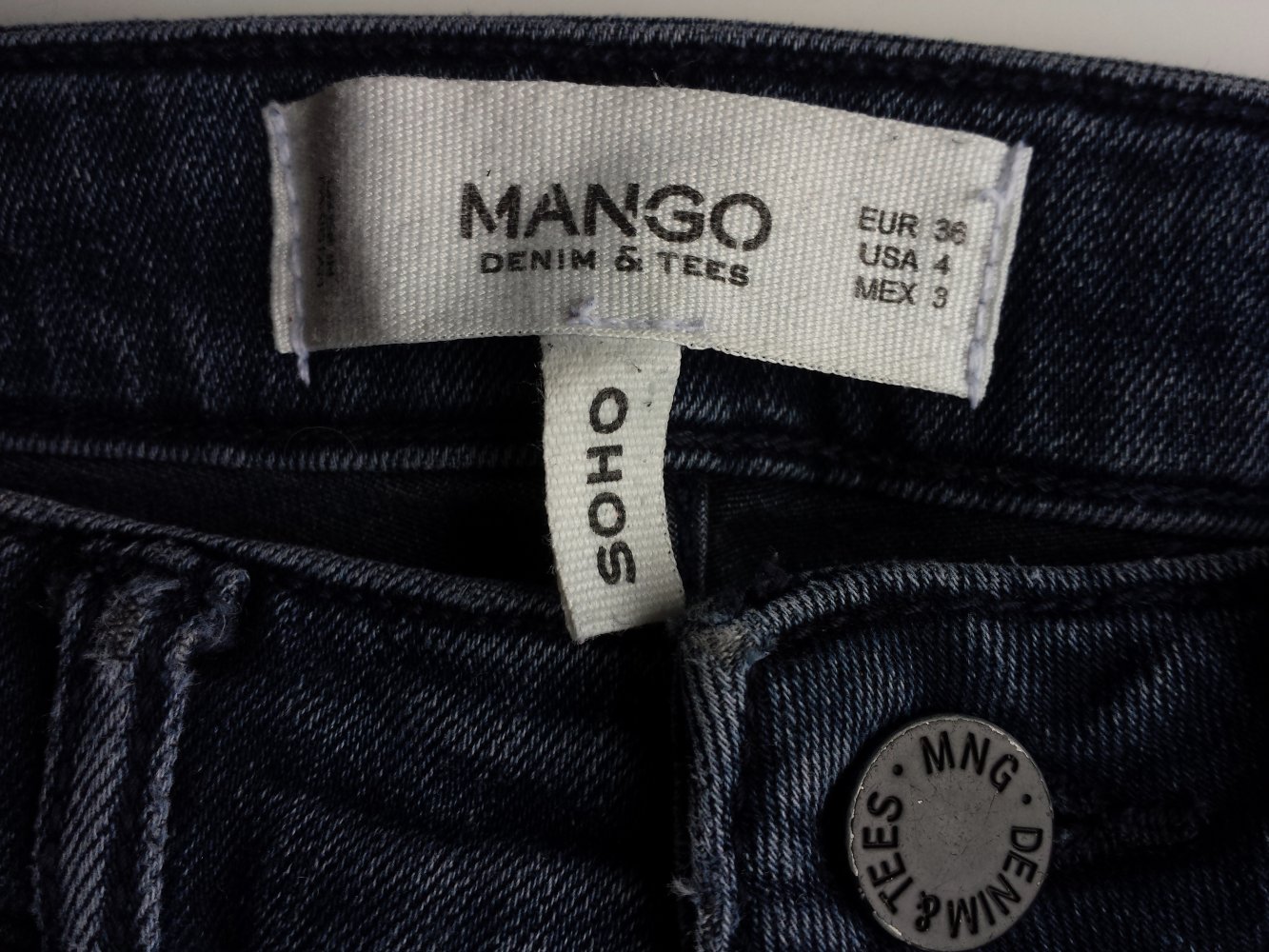 eanshose Jeans Hose Größe 34 36 Gr grau schwarz blau Damenkleidung Mango denim 