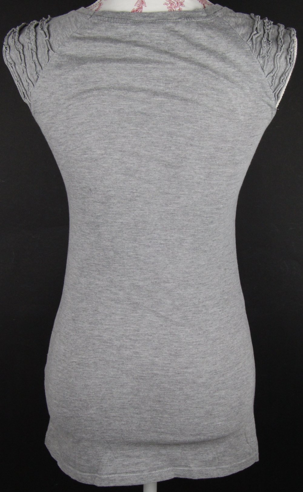 T-Shirt Größe 34 36 grau rot schwarz Damenkleidung Top Oberteil Shirt Gr Print